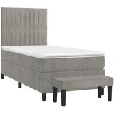 Box spring krevet s madracem svjetlosivi 100x200 cm baršunasti | shoptok.hr
