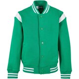 Urban Classics Kids Boys Inset College Sweat Jacket bodegagreen/white | shoptok.hr