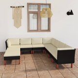 The Living Store Vrtna sedežna garnitura 9-delna z blazinami poli ratan črna - Vrtna Sedežna Garnitura, (21424097) Cene