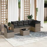  The Living Store Vrtna sedežna garnitura 7-delna z blazinami siv poli ratan - Vrtna Sedežna Garniture, (21455068) | Shoptok.si
