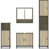 vidaXL 4-dijelni set kupaonskog namještaja boja hrasta sonome drveni | shoptok.hr