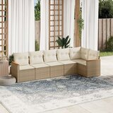  6-dijelni set vrtnih sofa s jastucima bež od poliratana | shoptok.hr