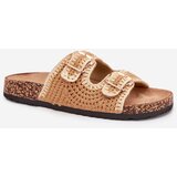 Boto Crocheted Women's Slippers With Golden Buckles Camel Fenira | shoptok.hr
