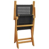  3-dijelni bistro set od poliratana i masivnog drva crni | shoptok.hr