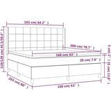  Krevet box spring s madracem LED krem 160x200 cm od tkanine | shoptok.hr