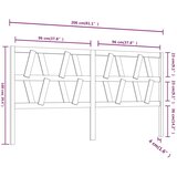  Uzglavlje za krevet sivo 206 x 4 x 100 cm od masivne borovine | shoptok.hr