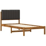  Krevetni okvir s tapiciranim uzglavljem Prirodna i tamnosiva - Prirodna i tamnosiva 75 x 190 cm | shoptok.hr