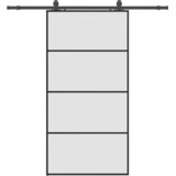  Klizna vrata s okovima crna 102,5x205 cm ESG staklo | shoptok.hr