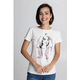 Legendww bela majica sa printom zenskog lica i umetnickim potpisom | ePonuda.com