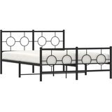  Metalni okvir kreveta uzglavlje i podnožje crni 140x200 cm | shoptok.hr