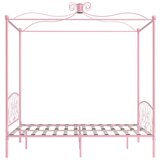  Za krevet s nadstrešnicom ružičasti metalni 160 x 200 cm | shoptok.hr