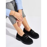 Shelvt Women's suede black loafers | Shoptok.si