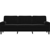 vidaXL Trosjed s ukrasnim jastucima crni 210 cm baršunasti | shoptok.hr