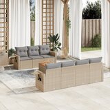  8-dijelni set vrtnih sofa s jastucima bež od poliratana | shoptok.hr
