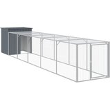 vidaXL Kavez za kokoši s igralištem antracit 110x609x110 cm čelični Cijene