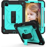 NIKCORP Ovitale za iPad Air 5 / Air 4 / Pro 11 s stojalom, naramnim pasom, ročajem in držalom za pisalo, trislojna zaščita, mint barva, (5000139152) Cene
