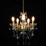  Luster s kristalnim perlama zlatni okrugli 5 x E14 | shoptok.hr