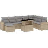  9-dijelni set vrtnih sofa s jastucima bež od poliratana 100 x 55 x 73 cm | Shoptok.si