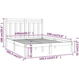  Za krevet od masivnog drva crni 140 x 190 cm | shoptok.hr