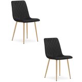  TURIN stolica - crni baršun / noge u boji drveta x 2 | shoptok.hr