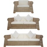 vidaXL 3-dijelni set sofa od prirodnog ratana s jastucima Cijene