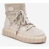 GOE Quilted Snow Boots Embellished with Rhinestones Women's Cene