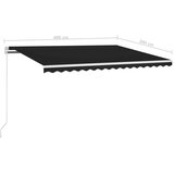 Tenda na ručno uvlačenje s LED svjetlima 400 x 300 cm antracit | shoptok.hr