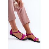 VINCEZA Women's Flat Sandals with Gold Embellishment | Shoptok.si