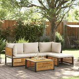  The Living Store Vrtna sedežna garnitura z blazinami 5-delna trden akacijev les - Vrtna Sedežna Garnitura, (21479283) | Shoptok.si