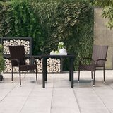 vidaXL 3-dijelni vrtni blagovaonski set smeđe-crni | shoptok.hr