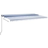vidaXL Automatska tenda sa senzorom LED 600 x 300 cm plavo-bijela | shoptok.hr