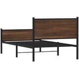  Metalni okvir kreveta bez madraca smeđi hrast 100x200 cm | shoptok.hr