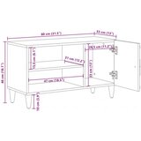 TV ormar s pohranom Bijelo 80 x 31 5 x 46 cm Čvrsto drvo manga - Bijelo | shoptok.hr