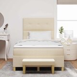  Krevet s opruga kutije s uzglavljem Krema 190 x 120 cm tkanina | shoptok.hr