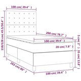  Box spring postelja z vzmetnico LED temno rjava 100x200cm blago | Shoptok.si