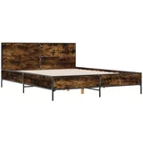 vidaXL Okvir za krevet boja hrasta 150x200cm konstruirano drvo i metal
