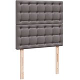 vidaXL Otomanski posteljni okvir z vzmetnico siv 80x200 cm um. usnje, (21609148) | Shoptok.si