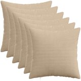  Presvlaka za jastuk 6 pcs HEERLEN Sivosmeđa 50 x 50 cm Kord | shoptok.hr