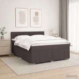  LED okvir za krevet s madracem Tamno smeđa 160 x 200 cm Tkanina | shoptok.hr