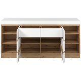 Modern Living Široka Komoda Calabria, Bela, Barva Hrasta | Shoptok.si
