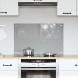 vidaXL Kuhinjska obloga Svetlo siva Steklo 80 x 50 cm Vzdržljiva | Shoptok.si