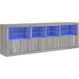  Komoda s LED svjetlima boja sivog hrasta 202x37x67 cm | shoptok.hr