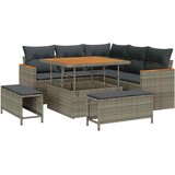  Sjedeća garnitura za vrt 8 kom. 5-Broj sjedala Siva Poli ratan | shoptok.hr
