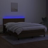  Krevet box spring s madracem LED tamnosmeđi 140x200 cm tkanina | shoptok.hr