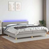  Box spring postelja z vzmetnico LED sv. siva 200x200 cm blago, (20937086) | Shoptok.si