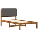  Krevetni okvir s tapiciranim uzglavljem Prirodna i svjetlosiva - Prirodna i svjetlosiva 90 x 190 cm | shoptok.hr