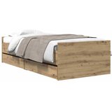  Krevetna konstrukcija s ladicama Umjetnički hrast 90 x 200 cm | shoptok.hr