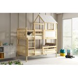Molarem Home Drveni dječji krevet na kat Kacper House - 190x90 cm - svijetlo drvo | shoptok.hr
