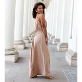 Gemre Beige long dress with a slit Édouard | ePonuda.com