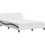 vidaXL Krevet s madracem bijelo-crni 120 x 200 cm od umjetne kože | shoptok.hr